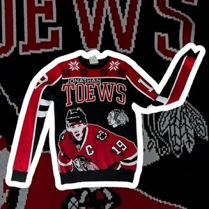 Chicago Blackhawks Johnathan Toews Ugly Christmas Holiday Sweater Jersey